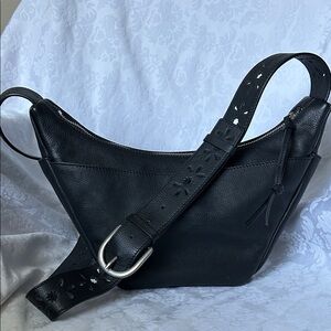 Lucky Brand Black Leather Sling Shoulder Bag